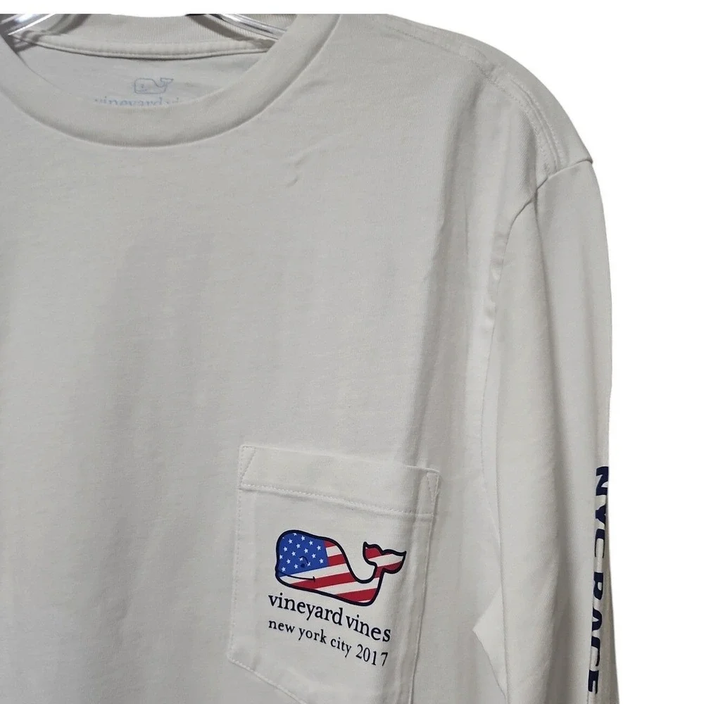 NWOT Vineyard Vines Unisex Small S RUN NYC Fresh Air‎ Fund LS Pocket Tee